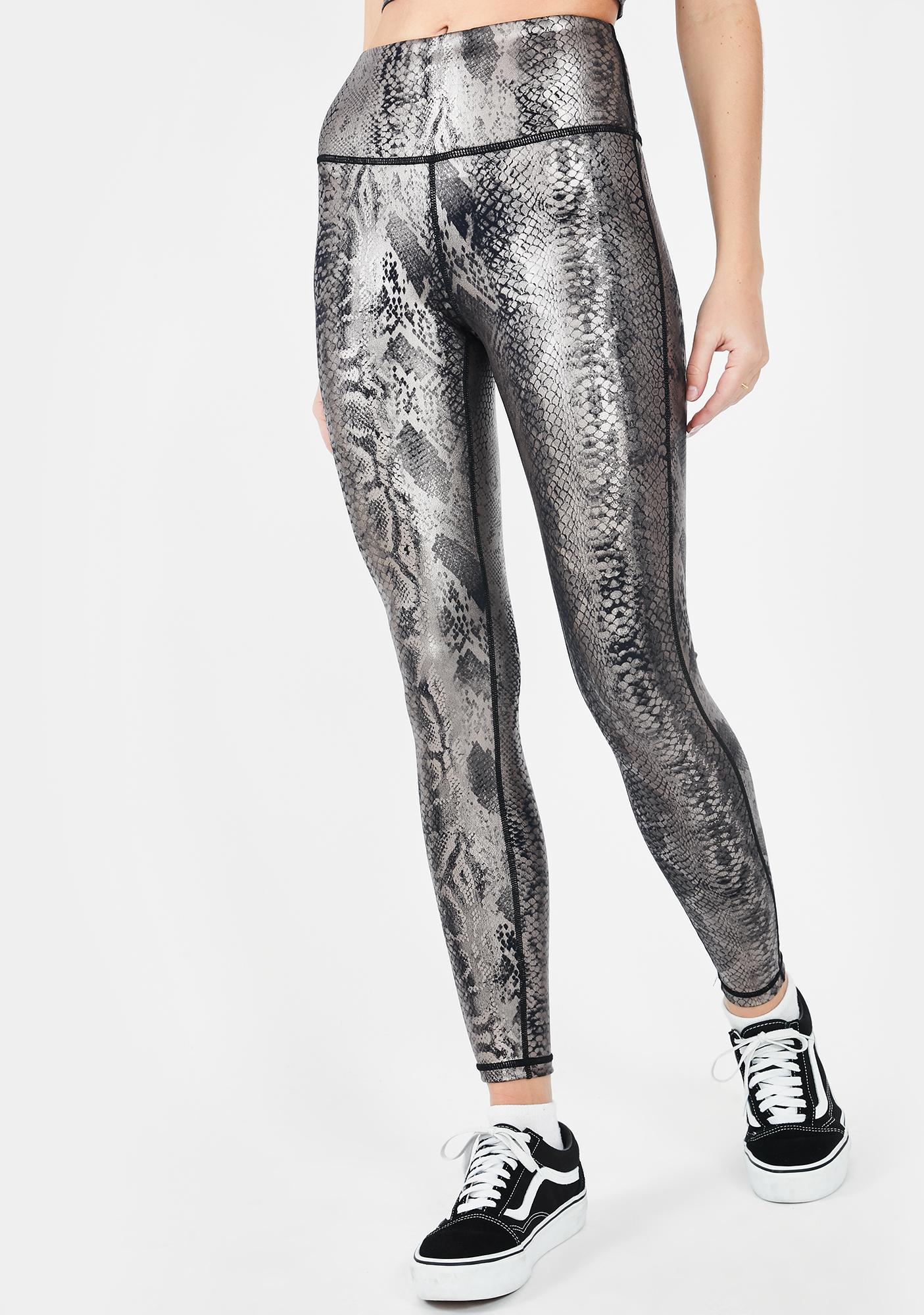 metallic athletic leggings