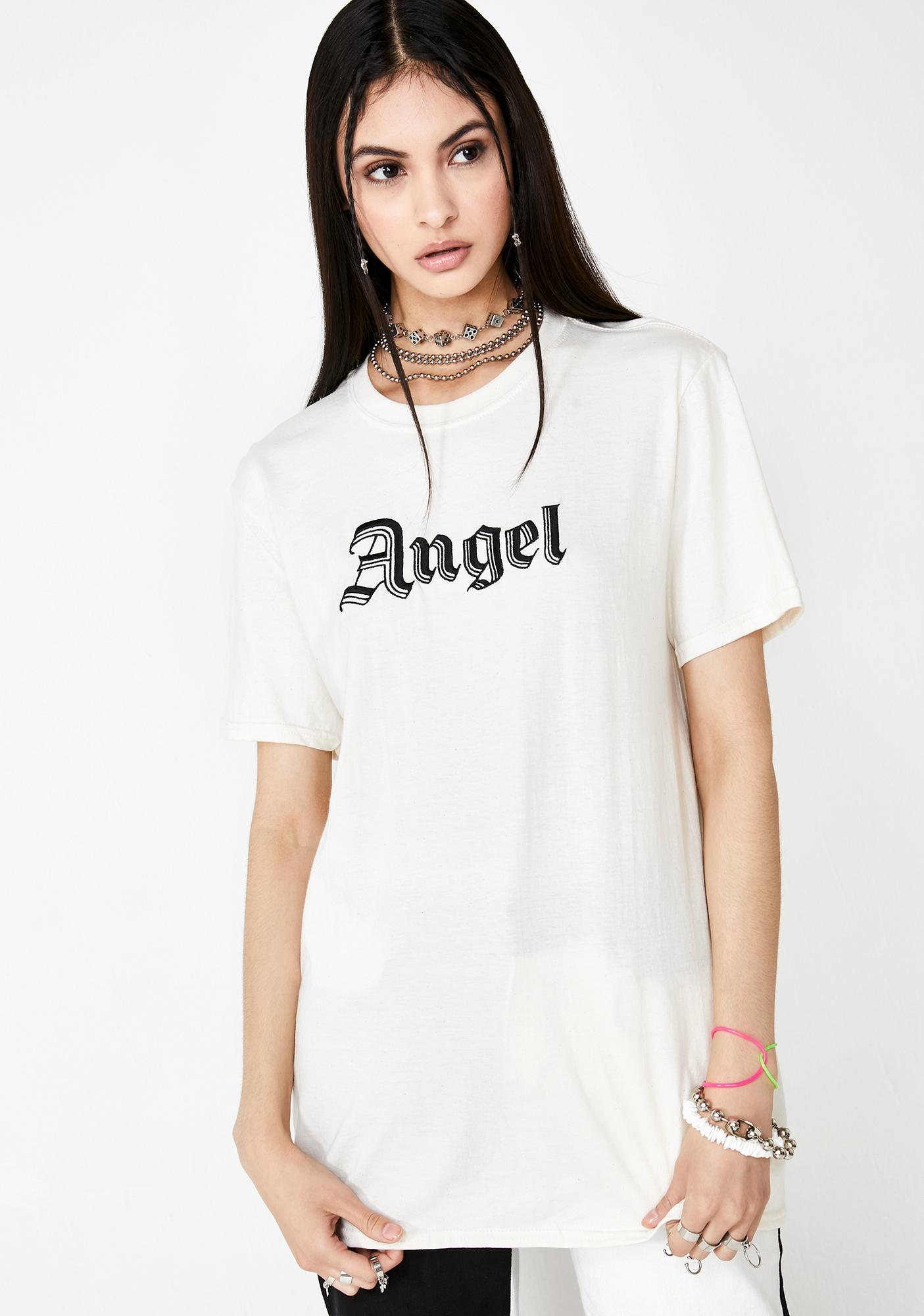 angel embroidered shirt