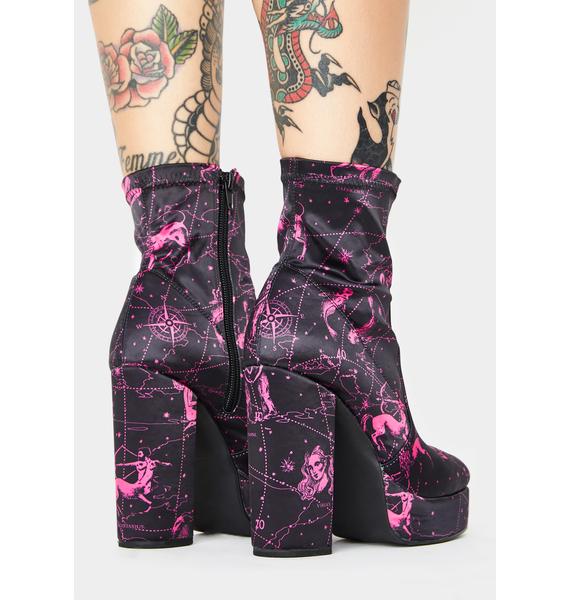 Horoscopez Sagittarius Celestial Platform Ankle Boots Dolls Kill