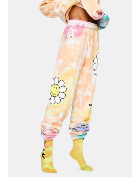 tie dye daisy sweatpants