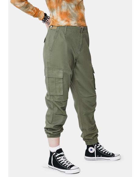 dickies slash pocket olive cargo jogger pants