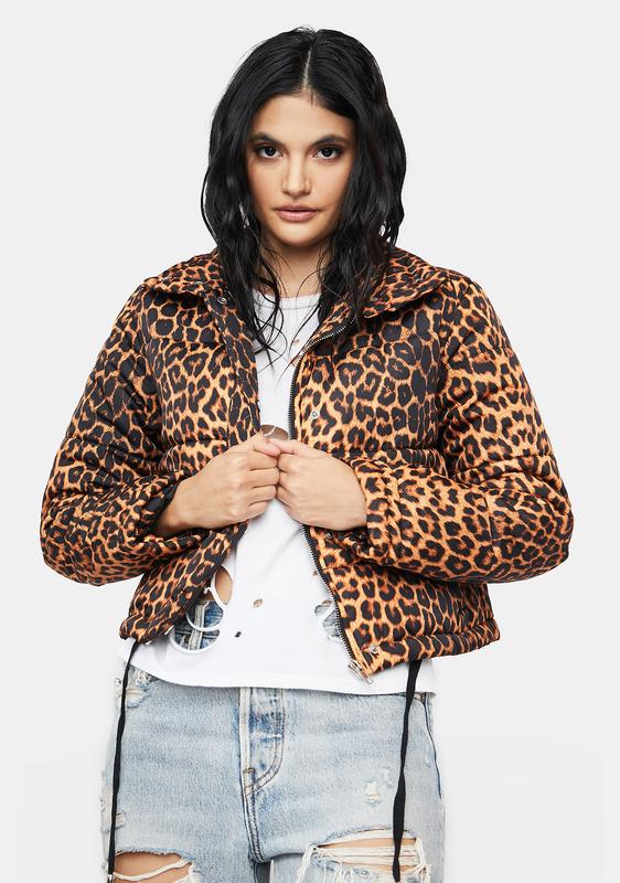 cheetah puffer jacket