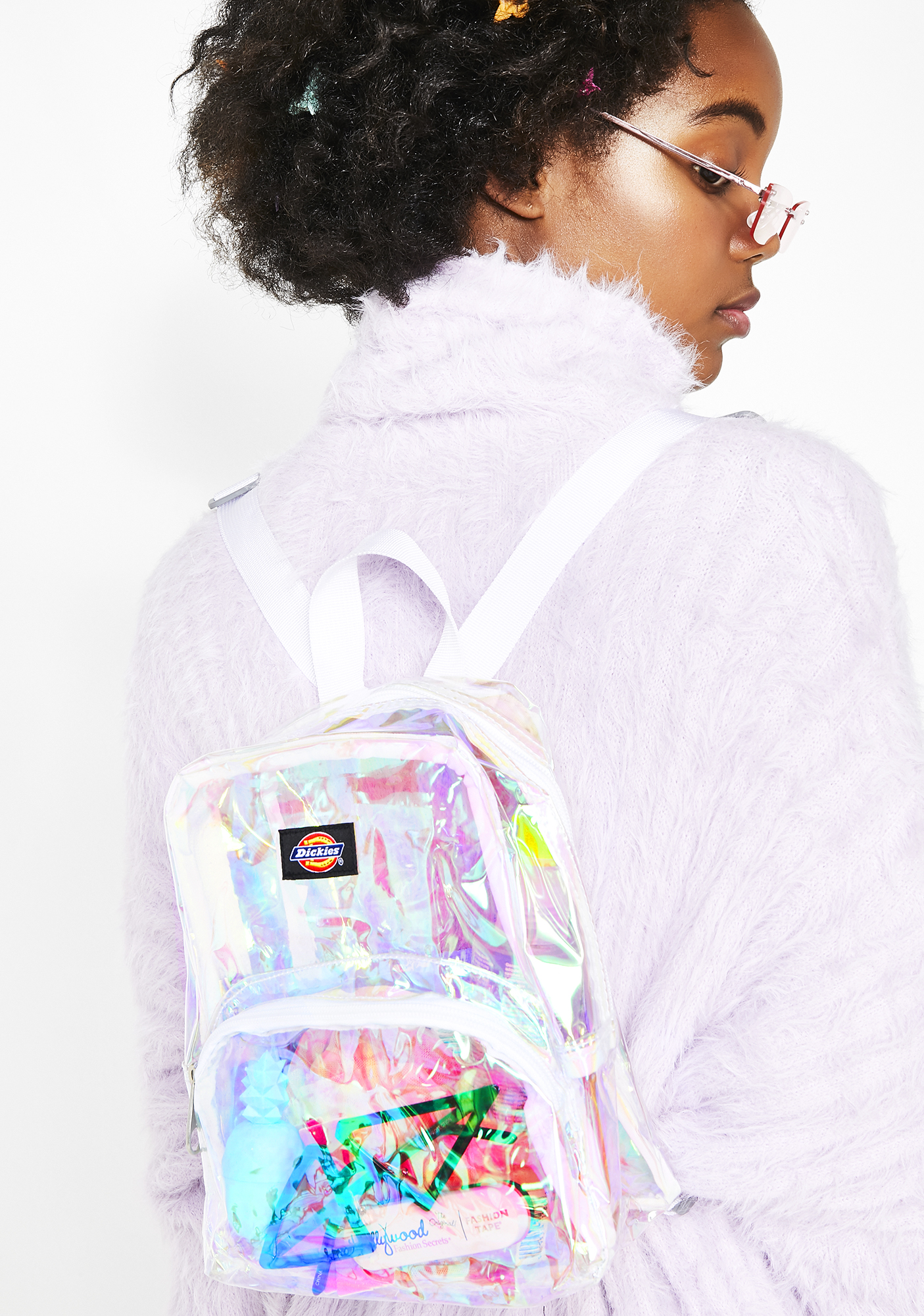 iridescent mini backpack