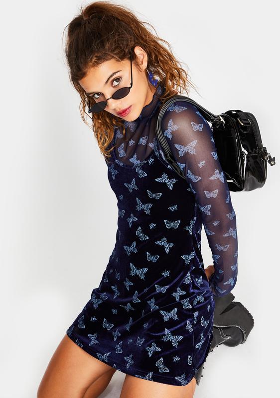 velvet butterfly dress