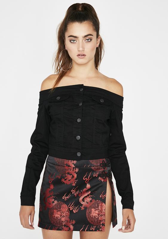 cropped off the shoulder jacket