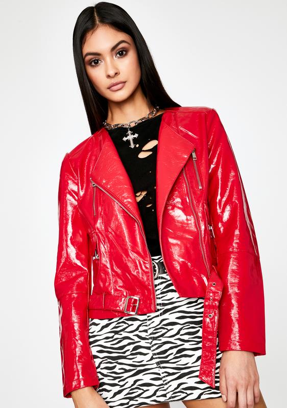 vinyl red jacket