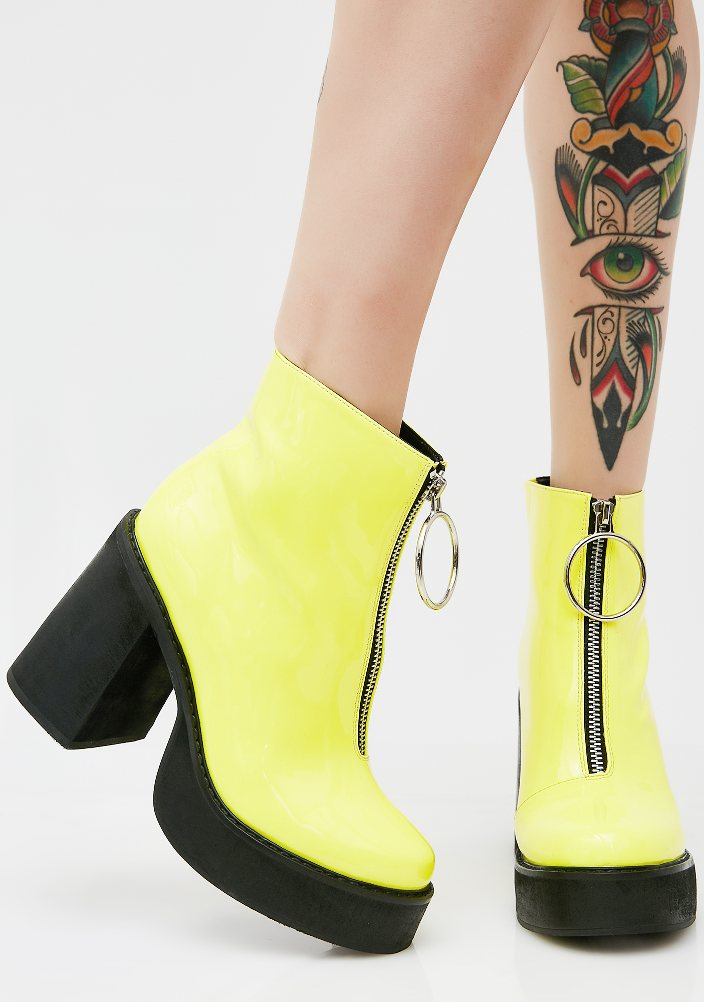neon platform boots