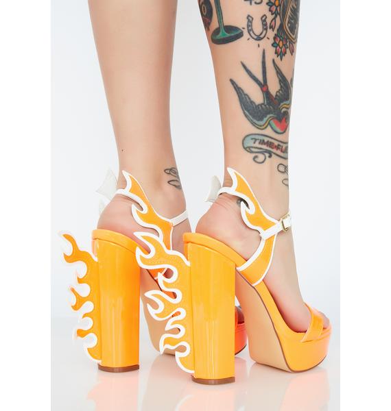 Vinyl Platform Flame Heels | Dolls Kill