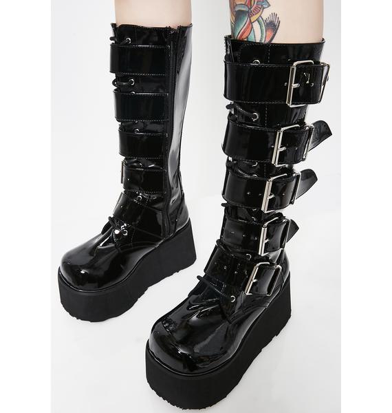 demonia platform knee high boots