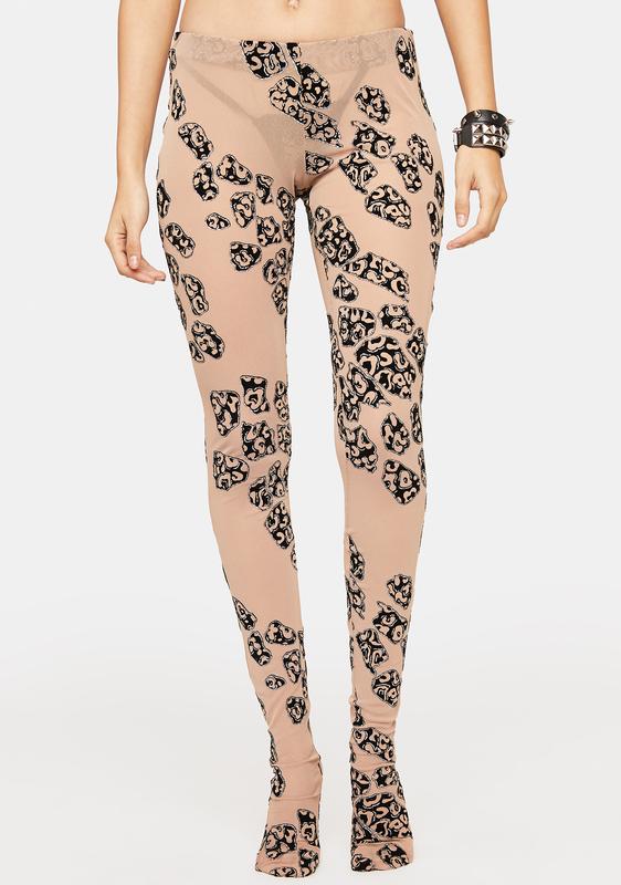 mesh leopard leggings