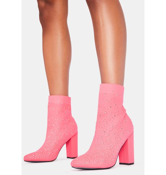 pink rhinestone booties