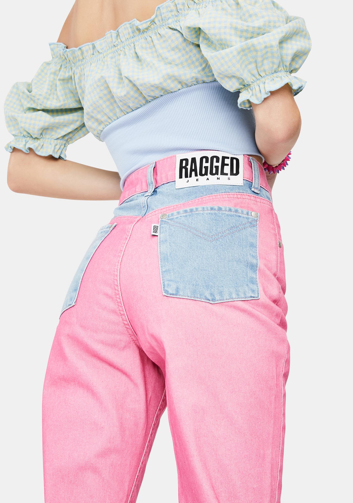 pink mom jeans