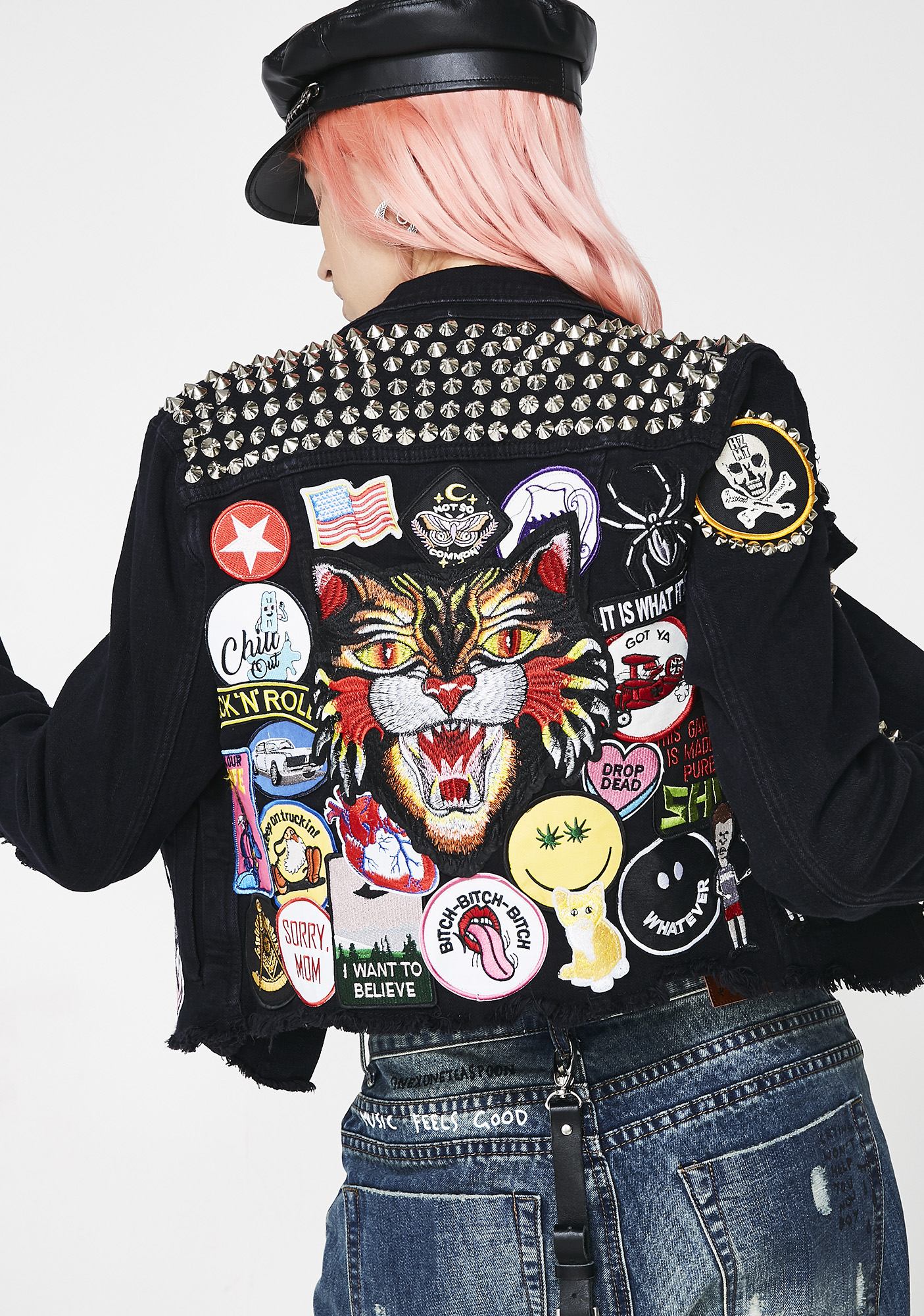 Hazmat Design Cat Power Denim Jacket | Dolls Kill