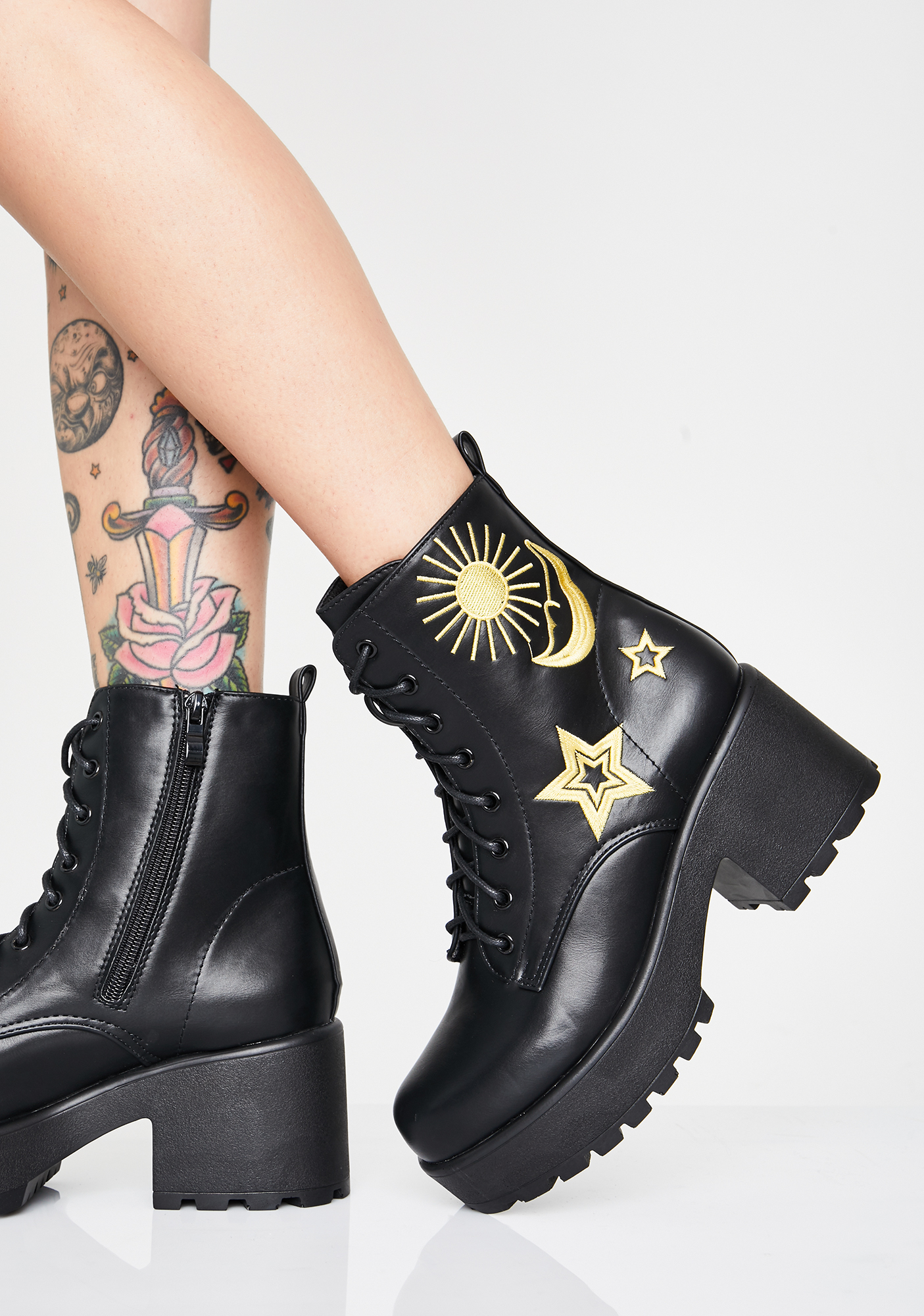 Koi Footwear Astro Star N' Moon Chunky Boots Dolls Kill