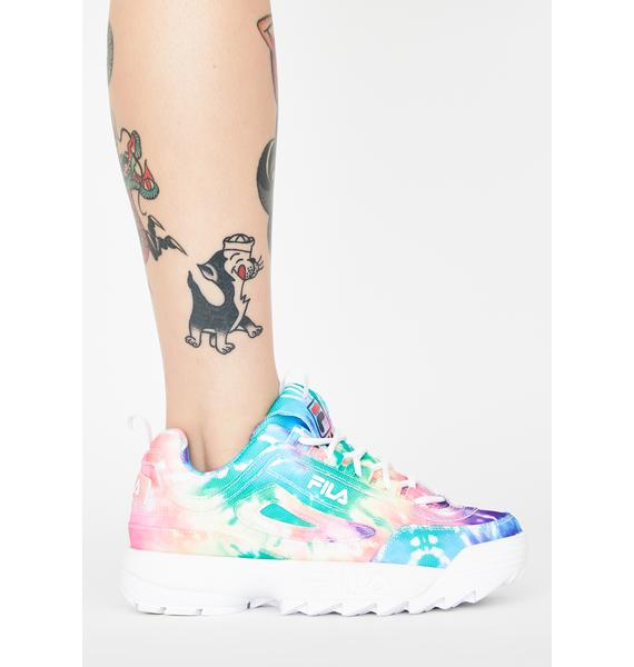 womens fila disruptor 2 tie dye