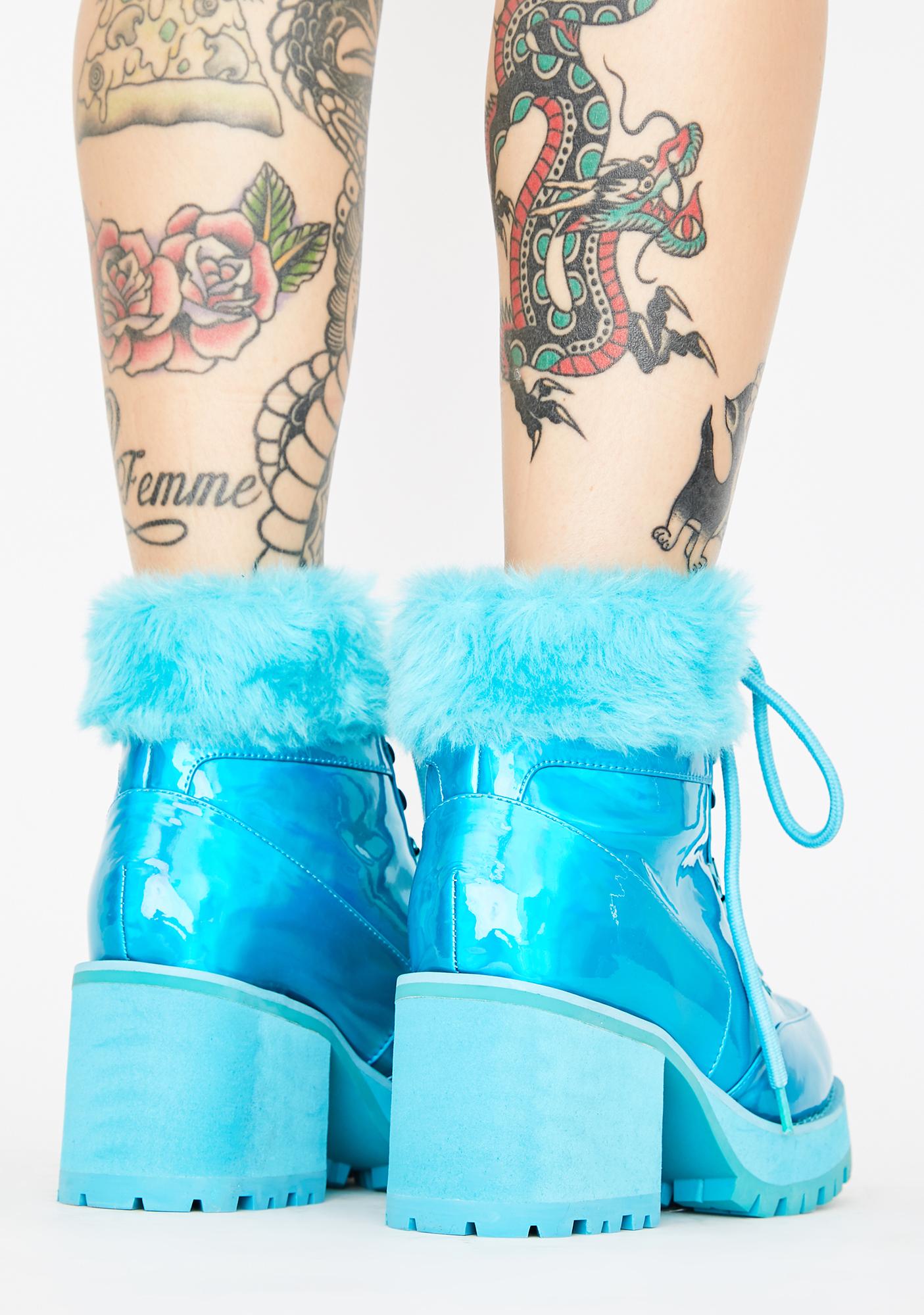 aqua snakeskin boots