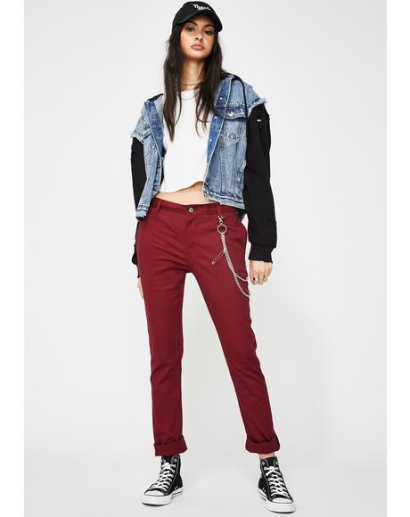 Burgundy Original Skinny Leg Everyday Pant