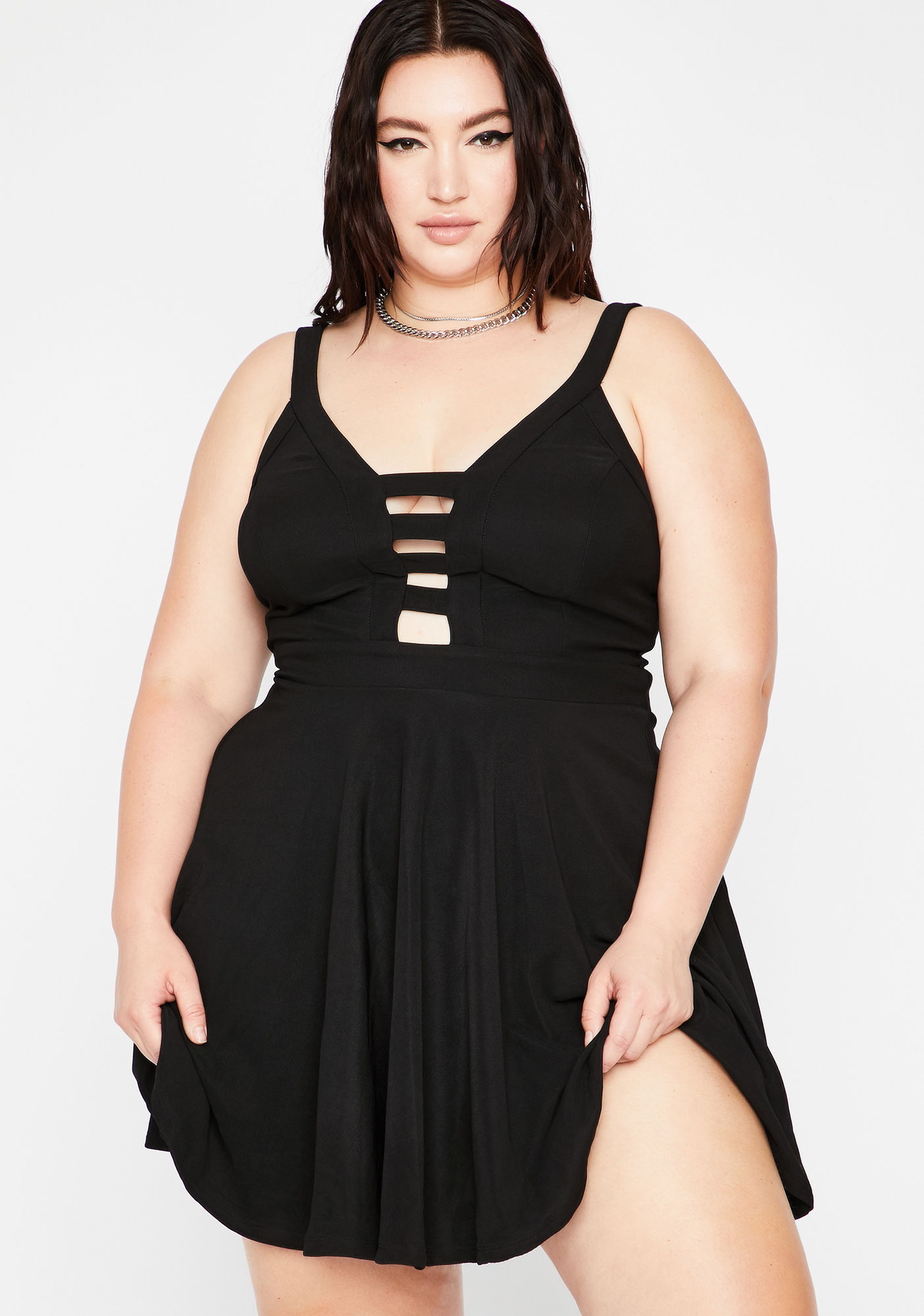 Plus Strappy Fit N Flare Dress | Dolls Kill