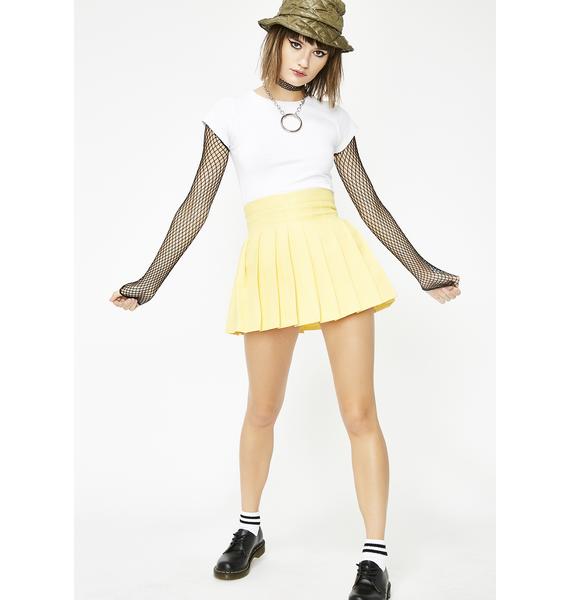 Yellow Pleated Mini Skirt | Dolls Kill