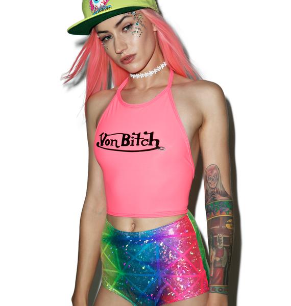 American Deadstock Von Bitch Crop Halter Top | Dolls Kill