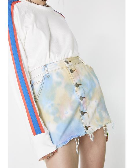 Candy Clouds Denim Skirt