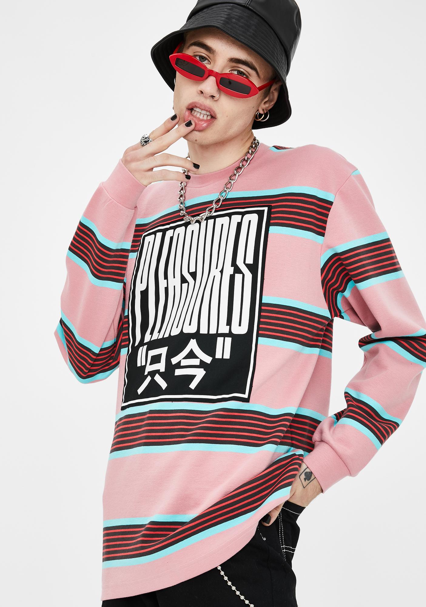 pleasures chainsmoker striped shirt