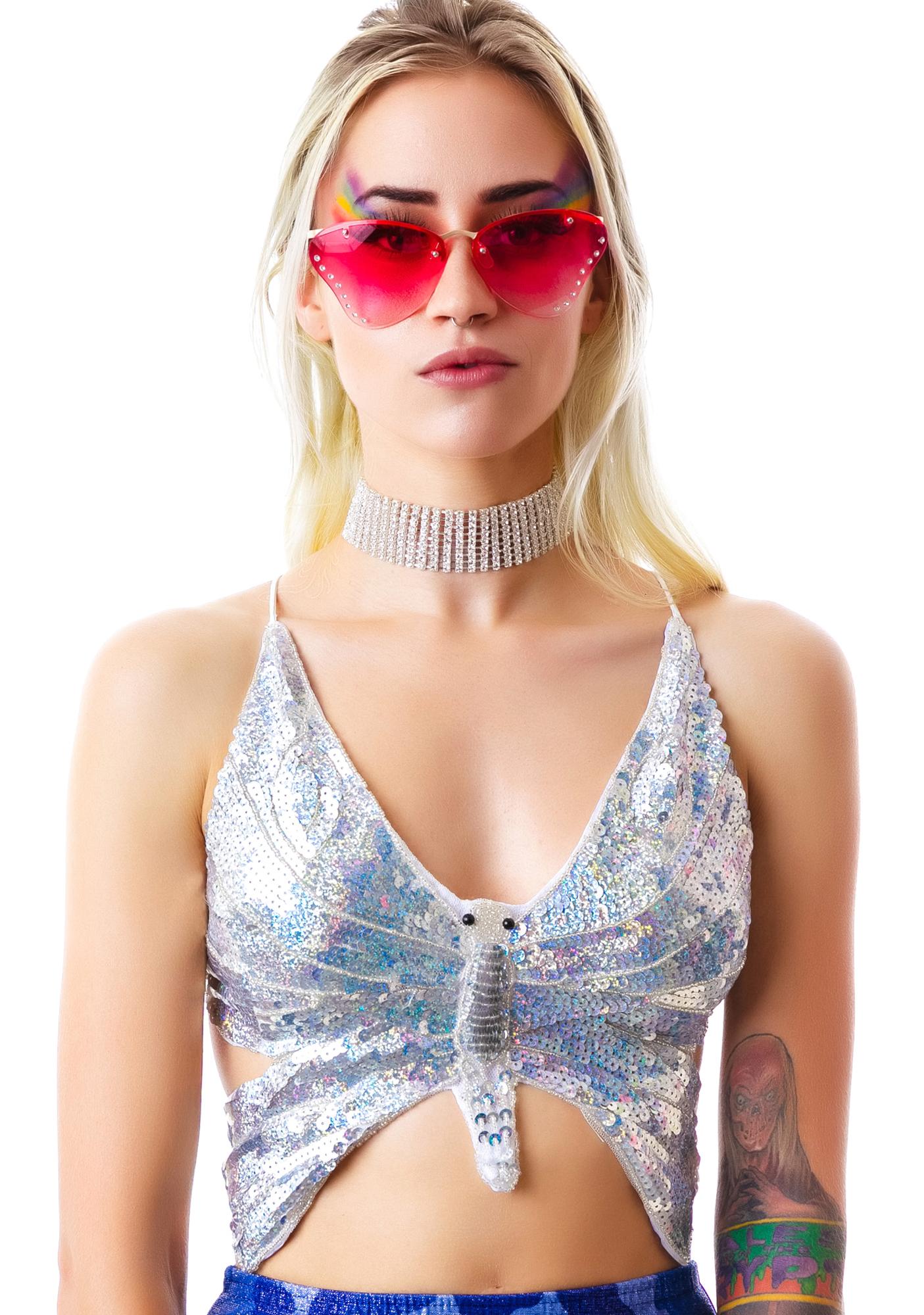 sequin butterfly top