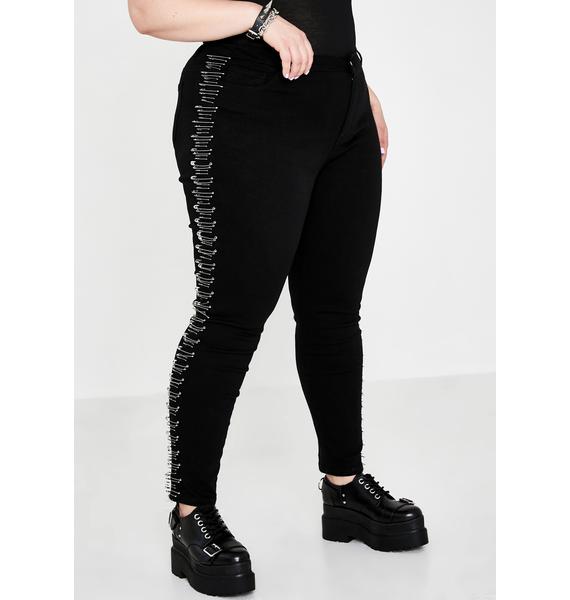 Plus Size Current Mood Safety Pin Skinny Jeans Dolls Kill