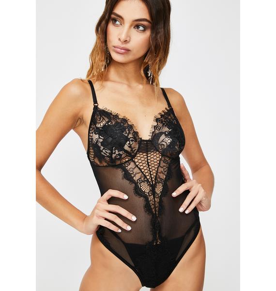 Black Lace Sheer Teddy Dolls Kill 7121