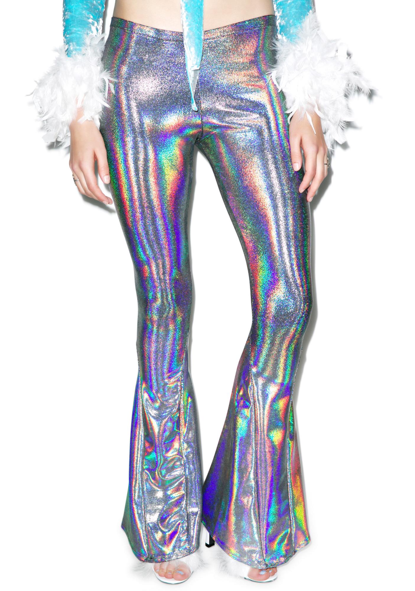 shiny bell bottoms