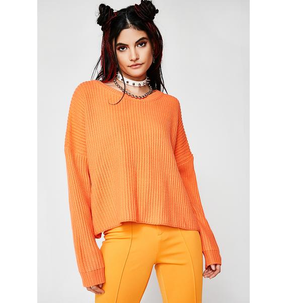 Orange Ribbed Sweater | Dolls Kill