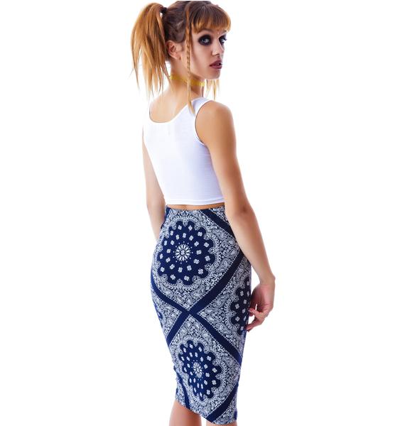 Compton Bandana Midi Skirt Dolls Kill