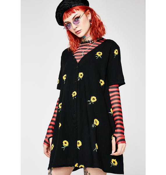 Motel Ditsy Sunflower Crosena Babydoll Dress Dolls Kill