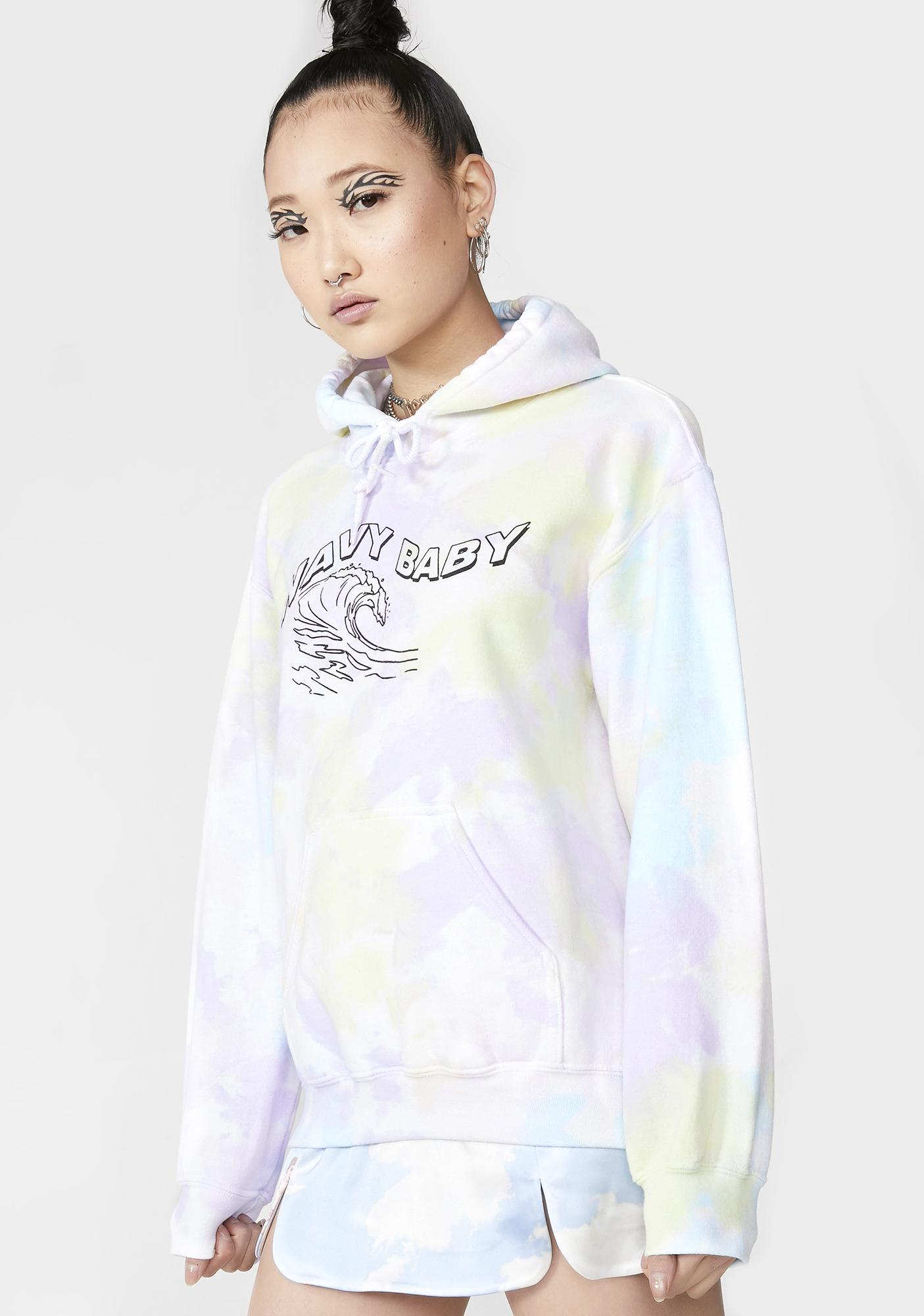 wavy tie dye hoodie