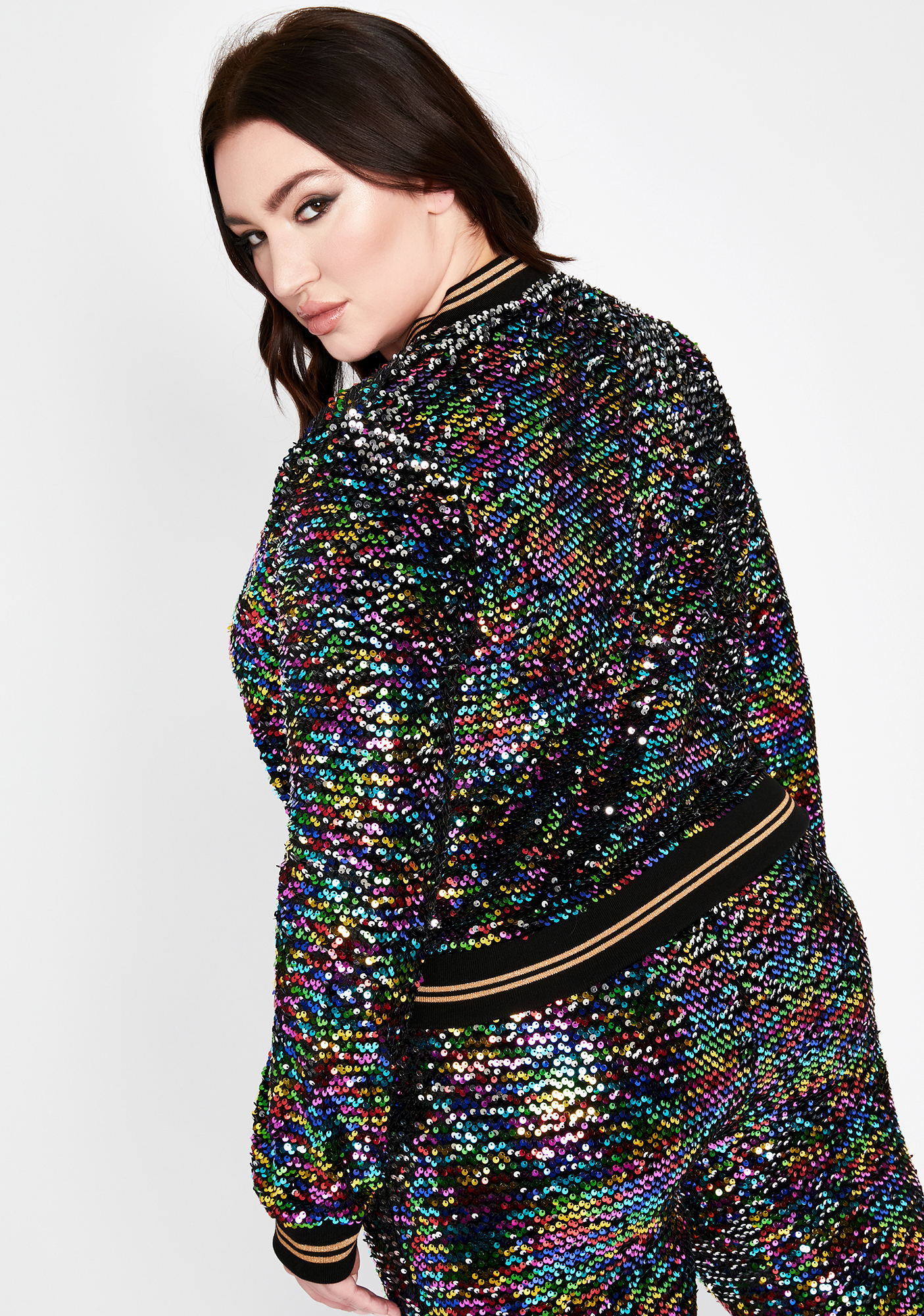 rainbow sequin jacket plus size