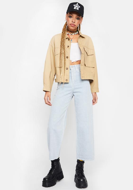 loose utility trucker jacket