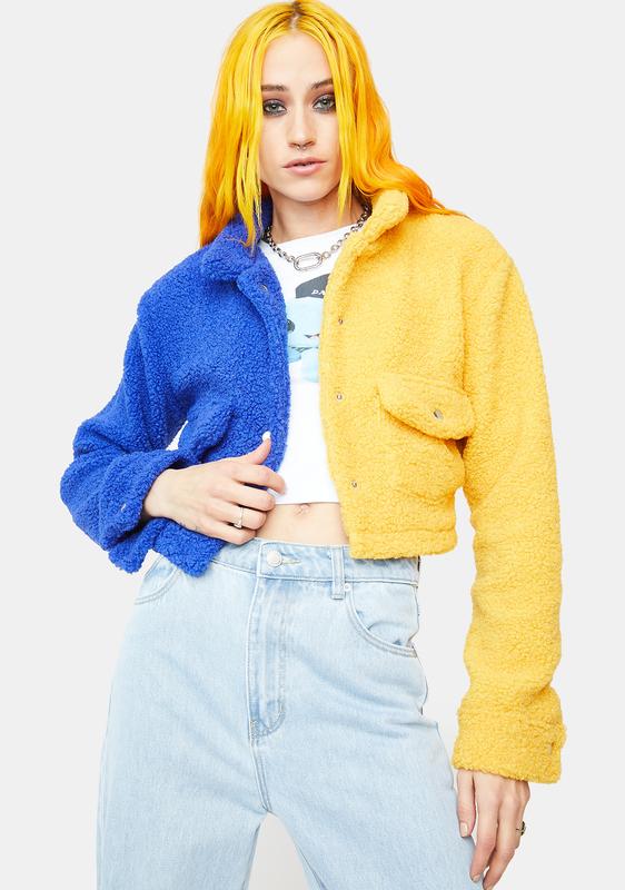 yellow sherpa jacket