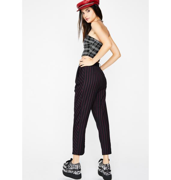 black striped high waisted pants