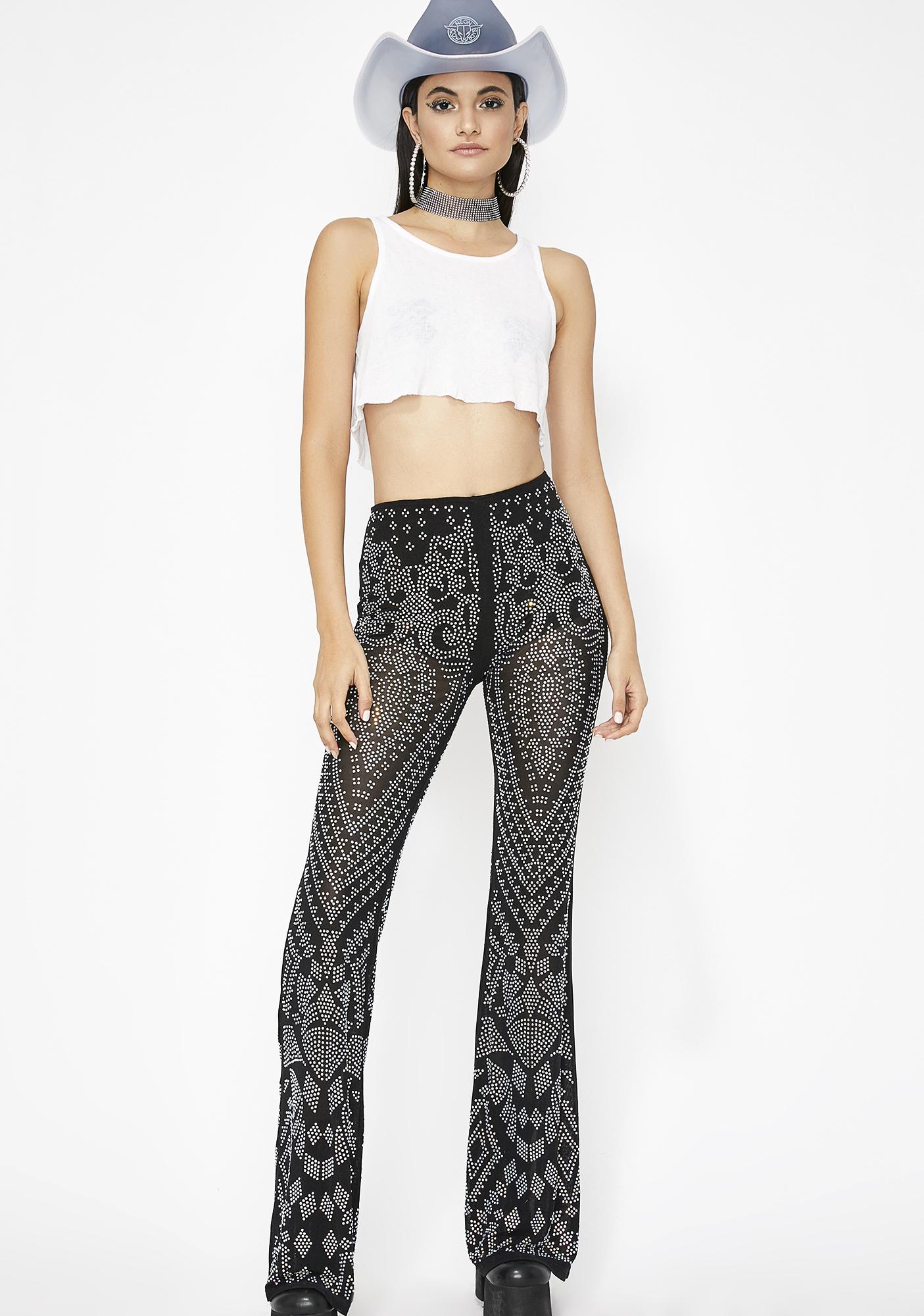 rhinestone flare pants