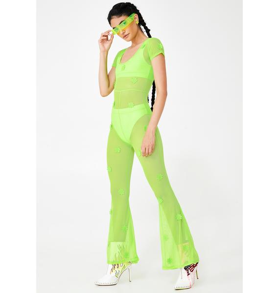 neon mesh playsuit