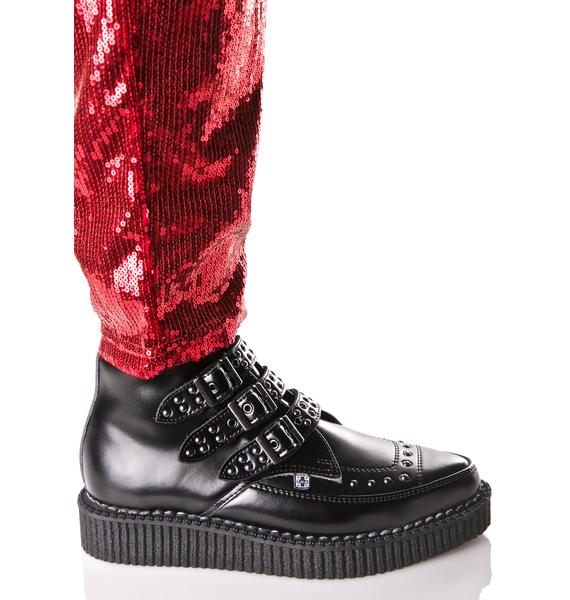 T.U.K. Triple Buckle Studded Creepers Dolls Kill