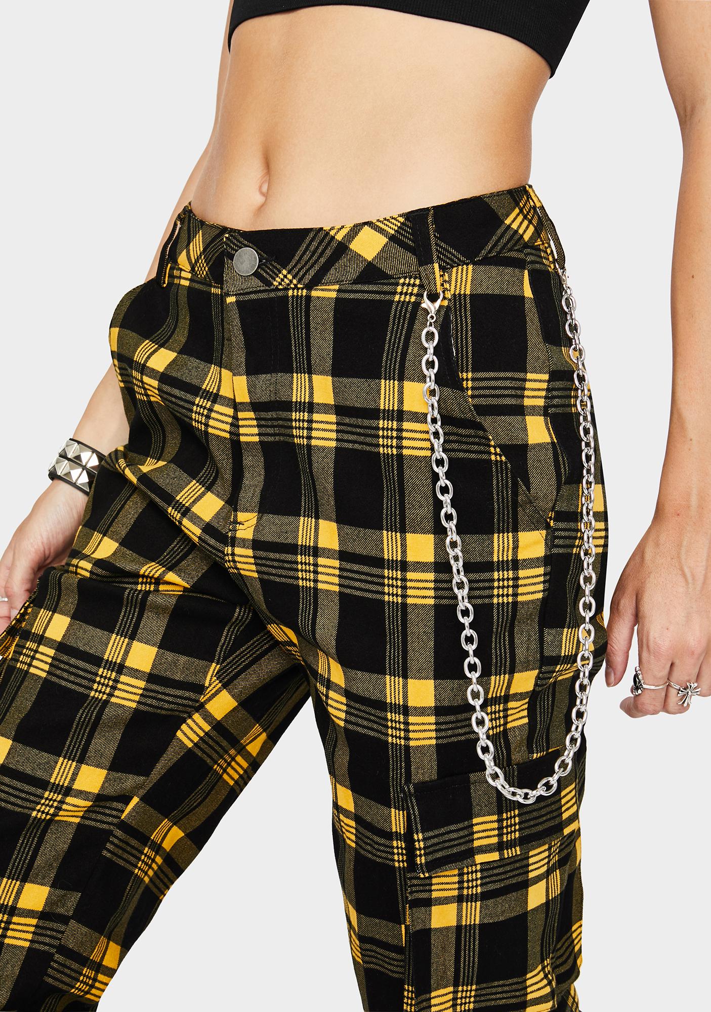 black and yellow cargo pants