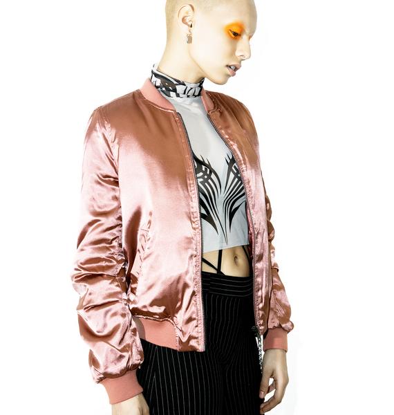 Pink Champagne Bomber Jacket | Dolls Kill