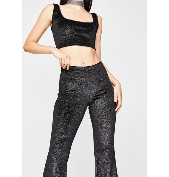 glitter flared pants