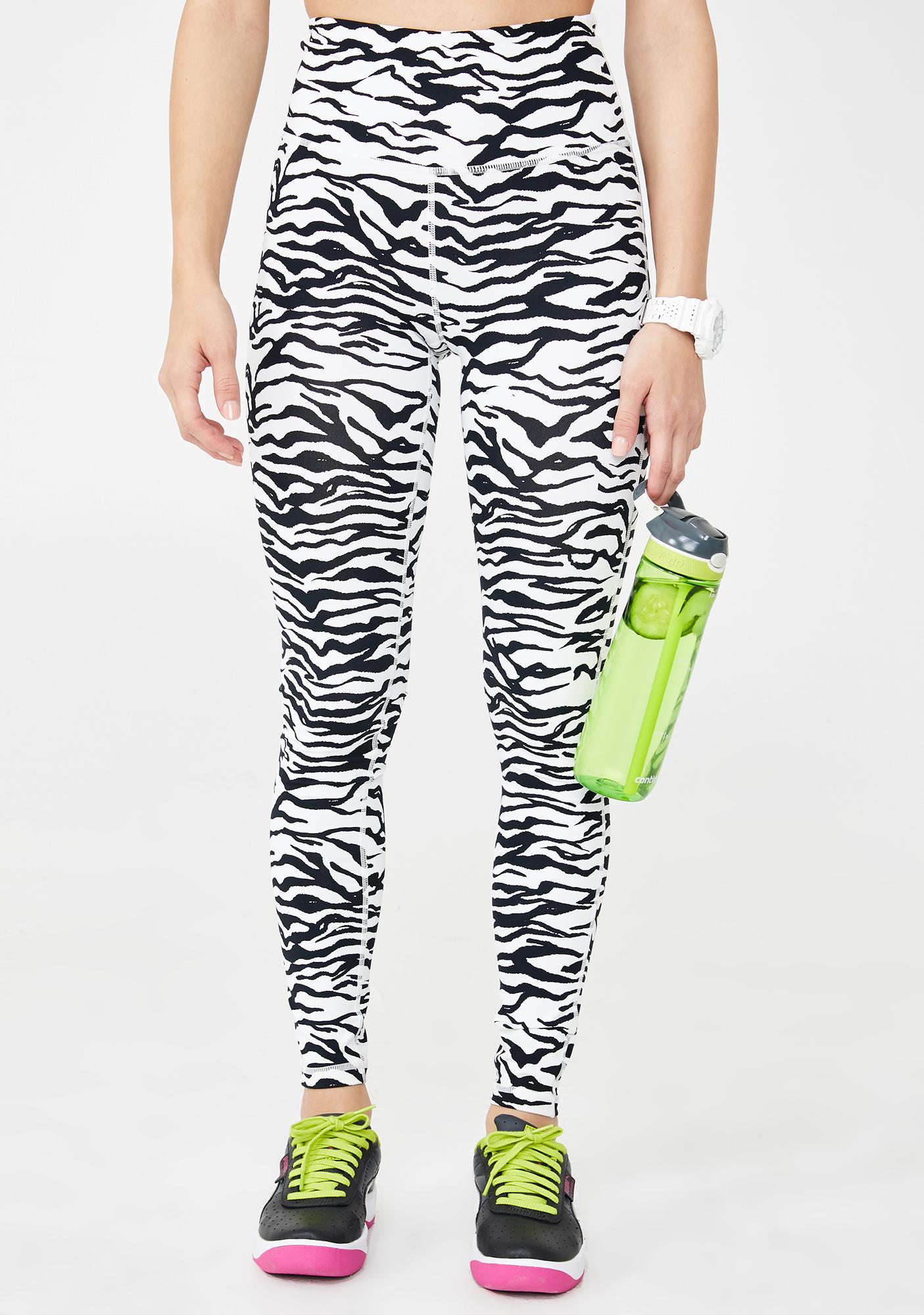 zebra print gym leggings