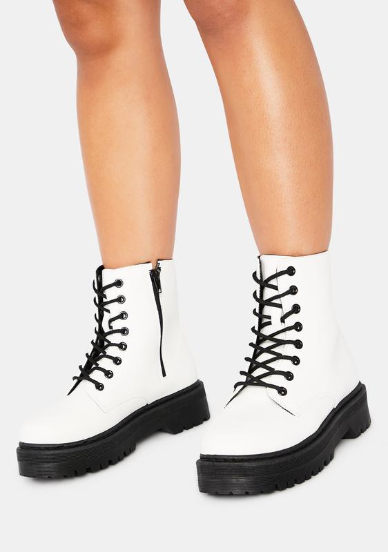 white leather combat boots