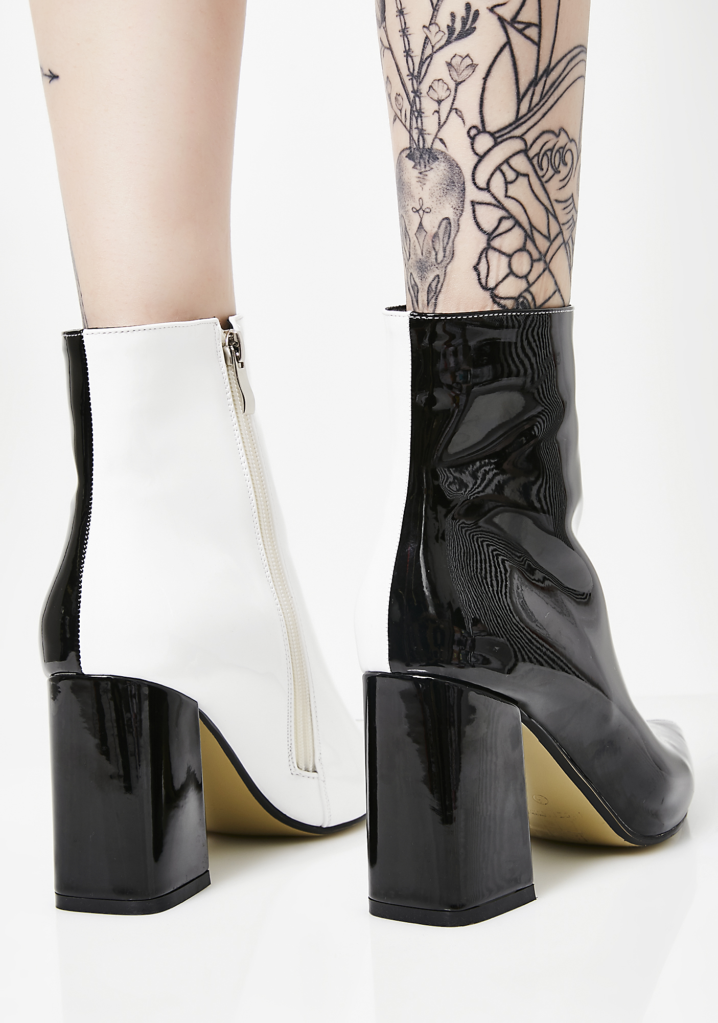 two tone ankle boots