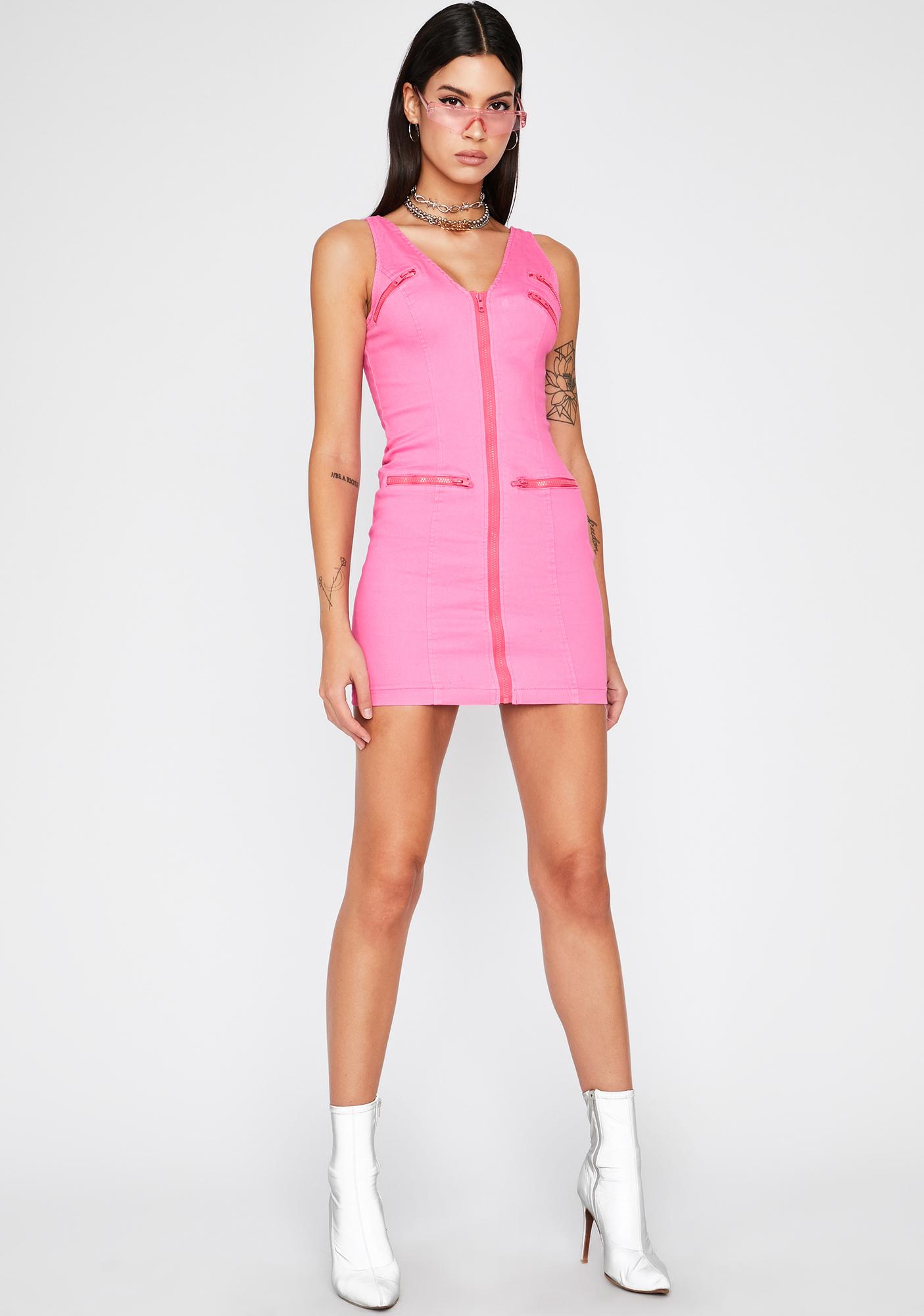 Pink Denim Mini Dress | Dolls Kill