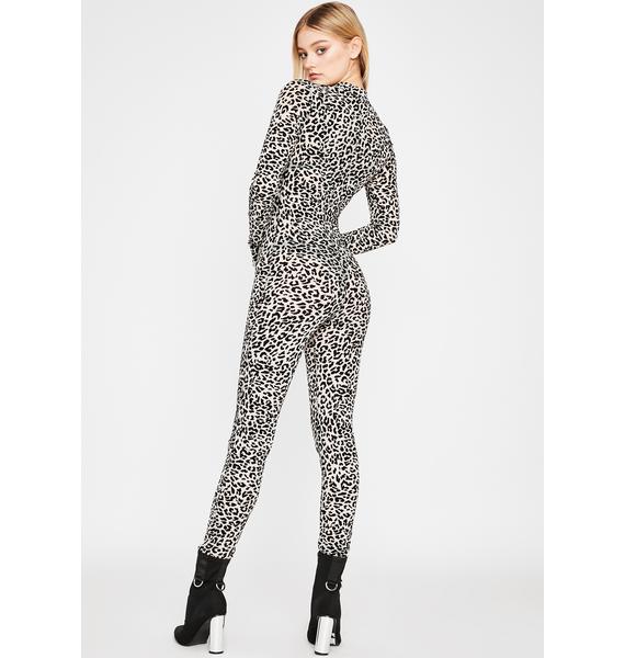 White Black Leopard Print Catsuit | Dolls Kill