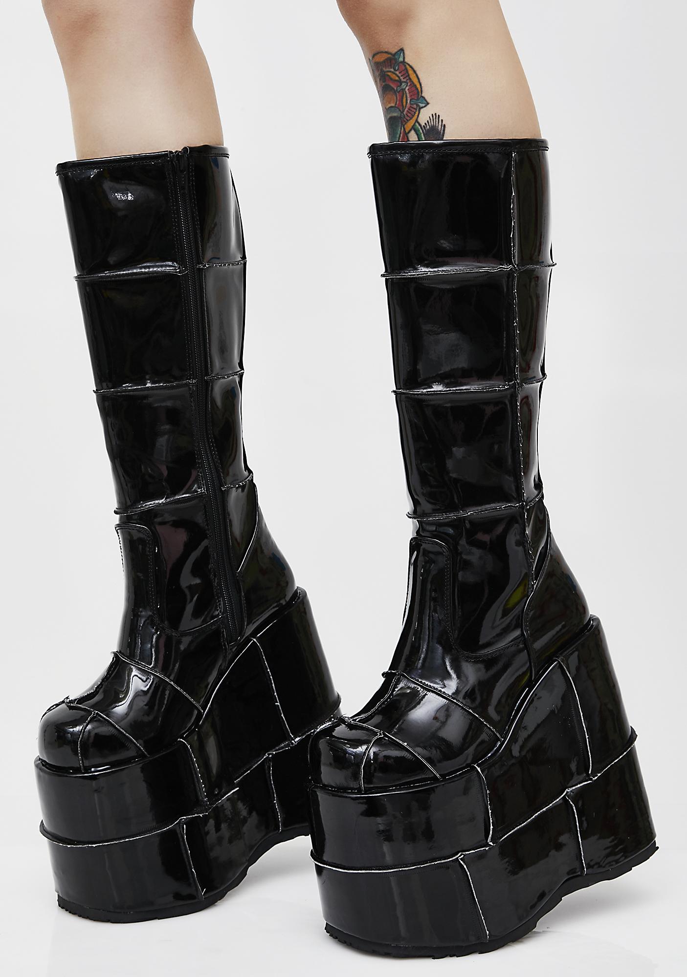 demonia patent boots